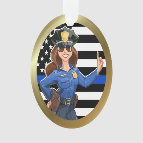 Police Officer Thin Blue Line Ornament
