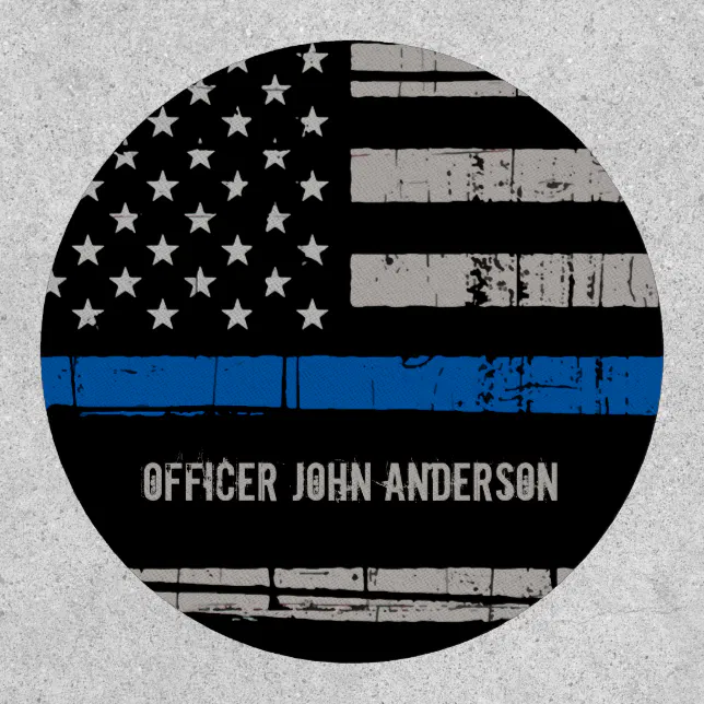 Police Officer Thin Blue Line Patch Zazzle