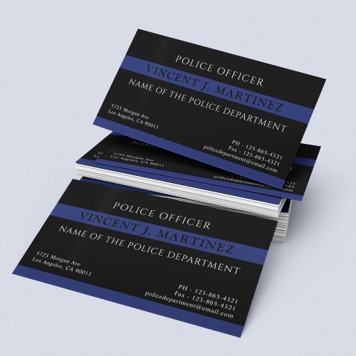 Police Officer Thin Blue Line Police Dept Business Card