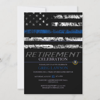 Police Officer | Thin Blue Line Police Retirement Invitation