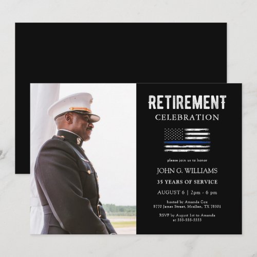Police Officer Thin Blue Line Retirement