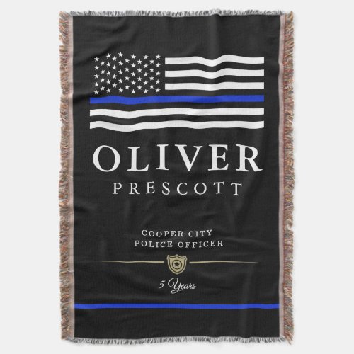 Police Officer | Thin Blue Line Themed Black