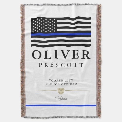 Police Officer | Thin Blue Line Themed White