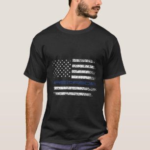 Police Officer Thin Retired Blue Line American Fla T-Shirt