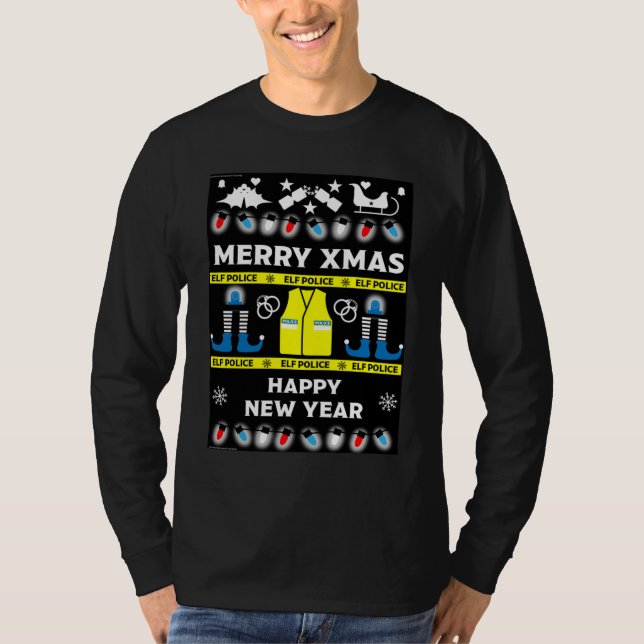 Police officer ugly xmas sweater    (Front)