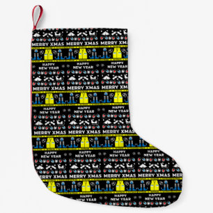 Police officer ugly xmas sweater  small christmas stocking