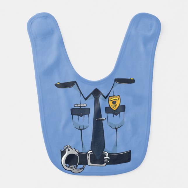 Police Officer Uniform Baby Bib (Front)