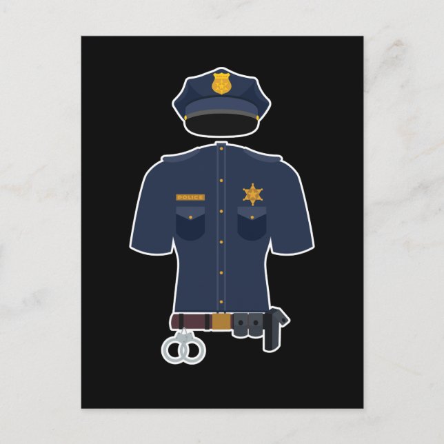 Police Officer Uniform Kids Carnival Postcard (Front)