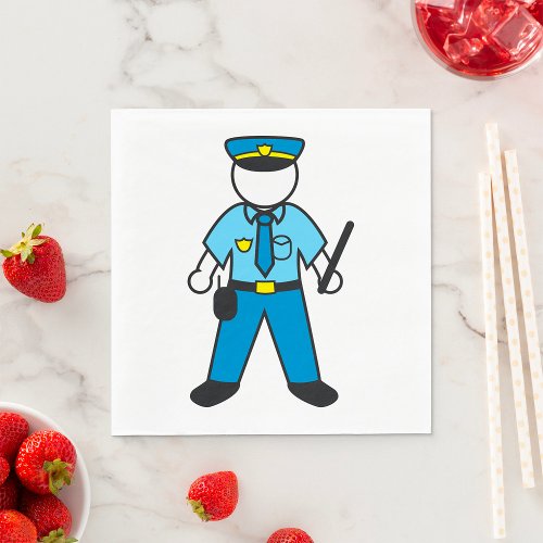 Police Officer With A Baton Napkins