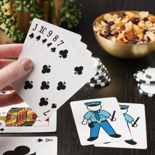 Police Officer With A Baton Playing Cards