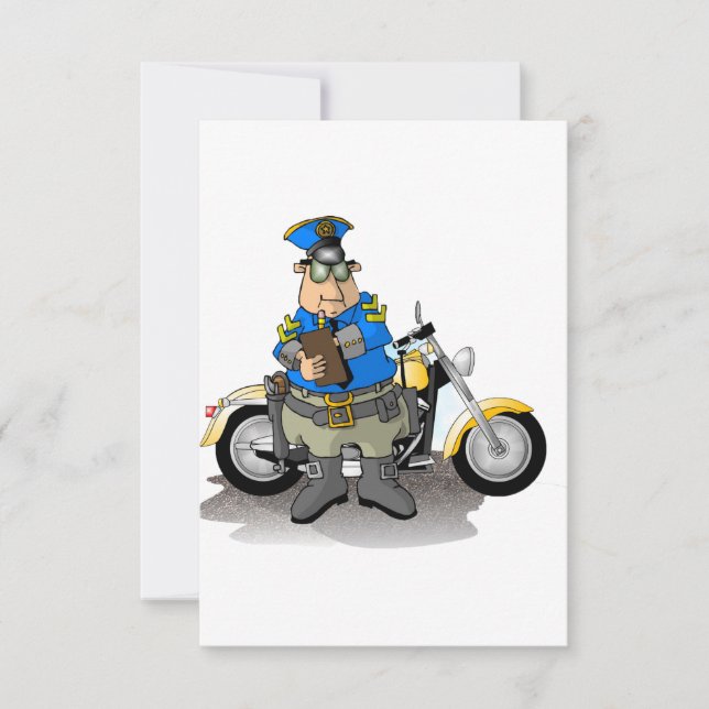 Police Officer Writing A Ticket Invitations (Front)
