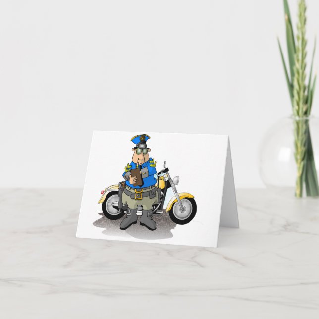 Police Officer Writing A Ticket Note Cards (Front)