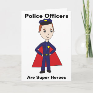 Police Officers Are Super Heroes Letterpress Thank You Card