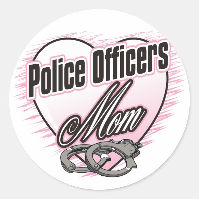 Police Officers Mom Classic Round Sticker (Front)