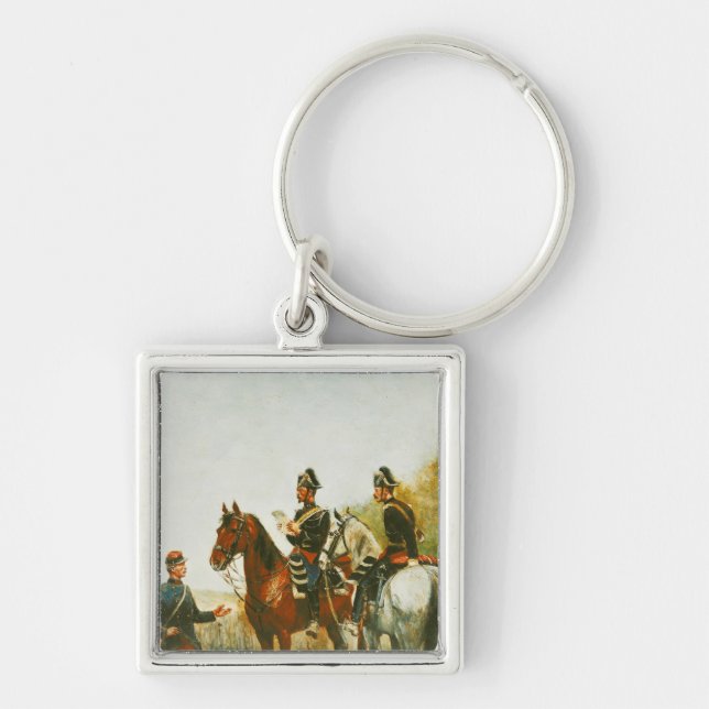 Police Officers on an Inspection Tour Keychain (Front)