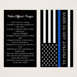 Police Officers Prayer Card Poem Thin Blue Line