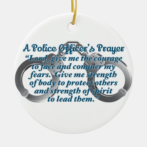 Police officers prayer ceramic ornament