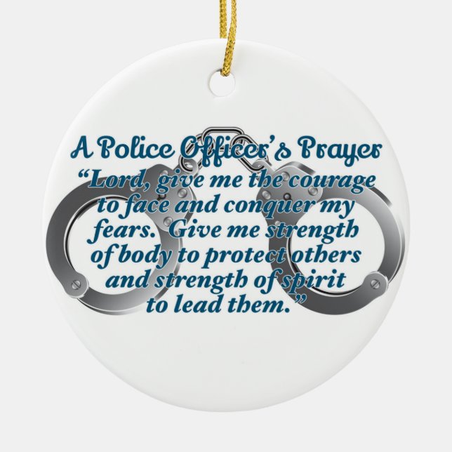 Police officers prayer ceramic ornament (Front)