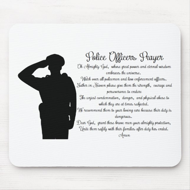 Police Officers Prayer Mouse Pad (Front)