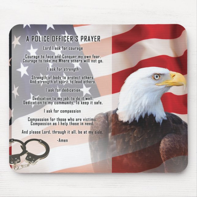 Police Officers Prayer Mouse Pad (Front)
