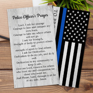 Police Officers Prayer Poem Thin Blue Line Card
