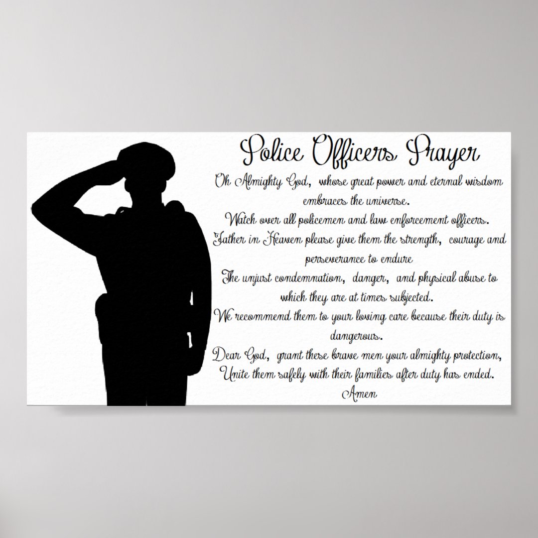 Police Officers Prayer Poster Zazzle