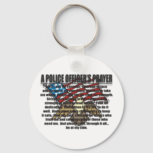 POLICE OFFICERS PRAYER WITH EAGLE KEYCHAIN