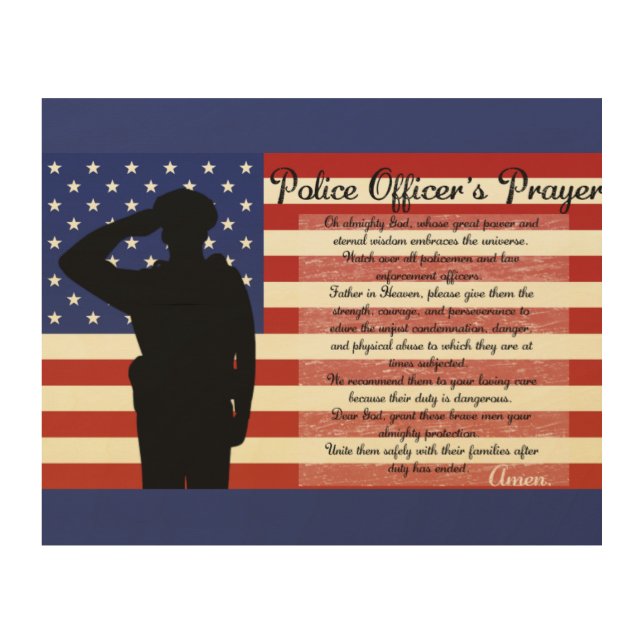 Police Officer's Prayer Wood Canvas (Front)