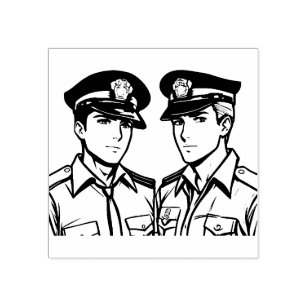 Police Officers Rubber Stamp