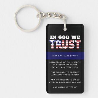 Police Officers Serenity Prayer Version Customized Keychain