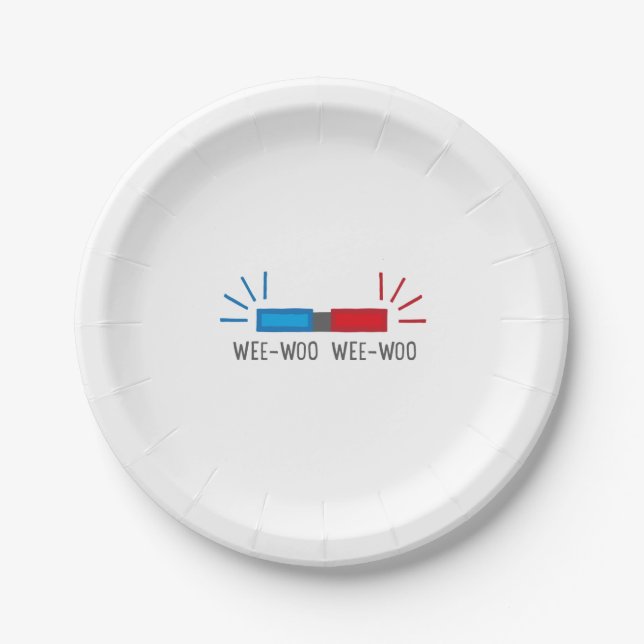 Police or Ambulance Siren Paper Plates (Front)