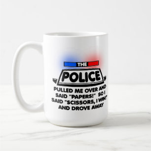 Police Papers Scissors Funny Mug