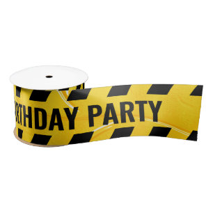 Police Party Do not Cross Line with Custom text Satin Ribbon