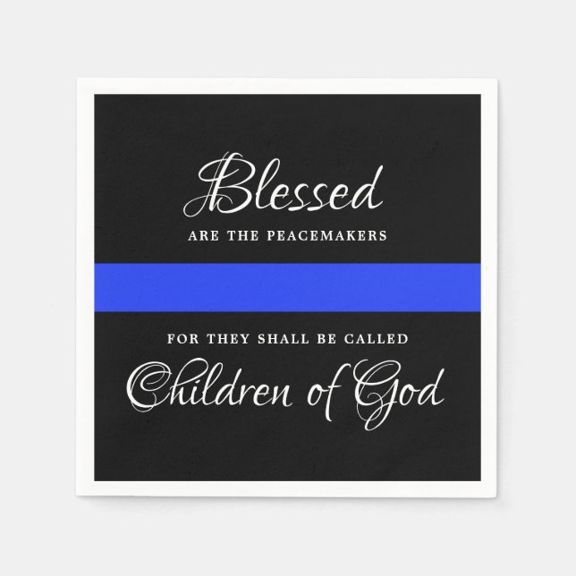 Police Party Law Enforcement Thin Blue Line  Napkins (Front)