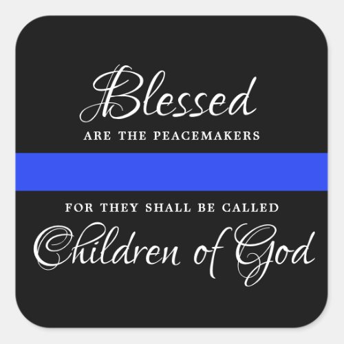Police Party Law Enforcement Thin Blue Line Square Sticker