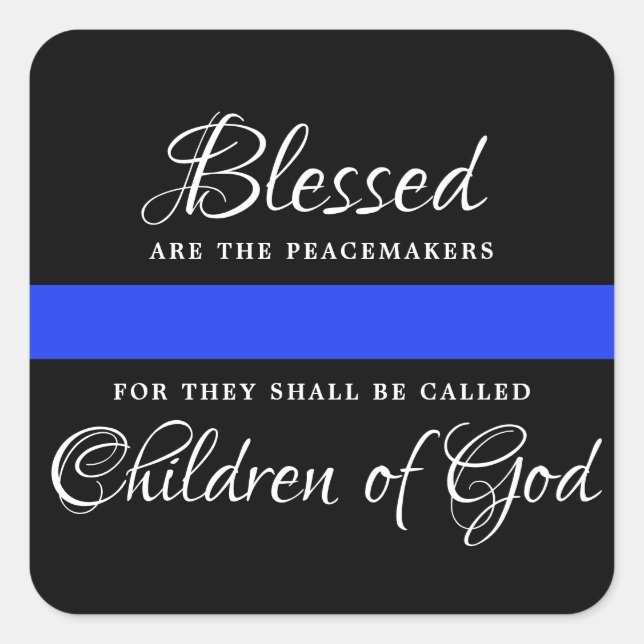 Police Party Law Enforcement Thin Blue Line Square Sticker (Front)