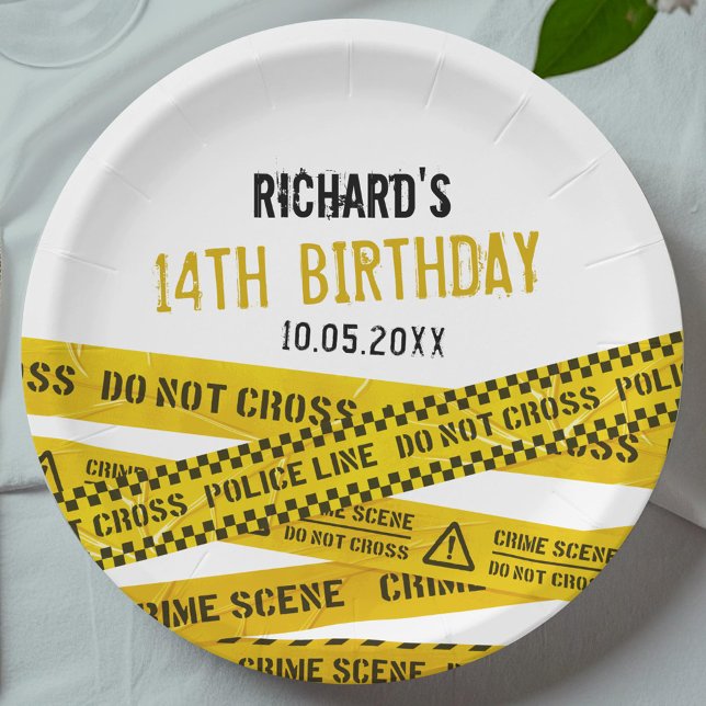 Police party plate with do not cross tape (Creator Uploaded)