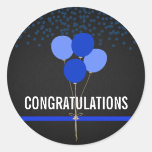 Police Party Themed Congratulations Classic Round Sticker