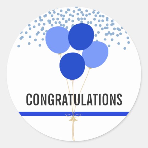 Police Party Themed Congratulations White Classic Round Sticker