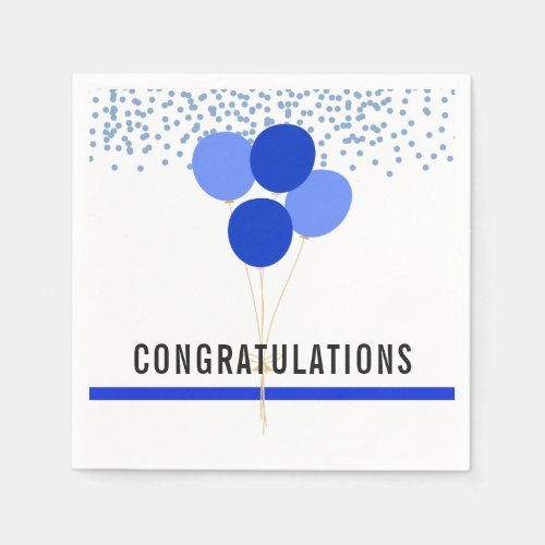 Police Party Themed Congratulations White Napkins