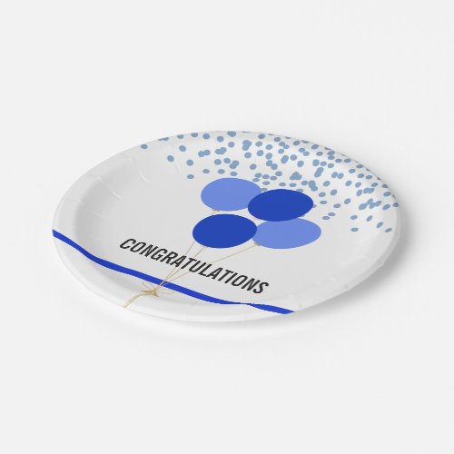 Police Party Themed Congratulations White Paper Plates