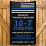 Police Party Thin Blue Line 10-7 Happy Retirement  Banner