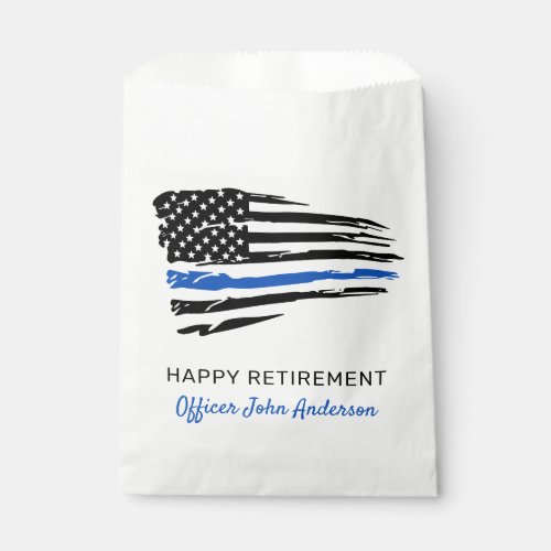 Police Party Thin Blue Line Flag Retirement Favor Bag