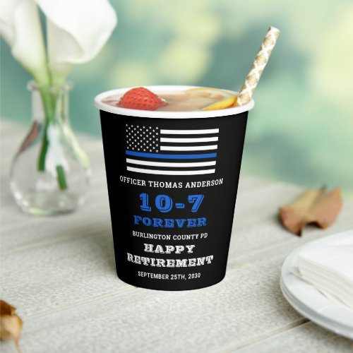 Police Party Thin Blue Line Happy Retirement