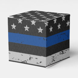 Police Party Thin Blue Line Vintage Flag Favor Boxes