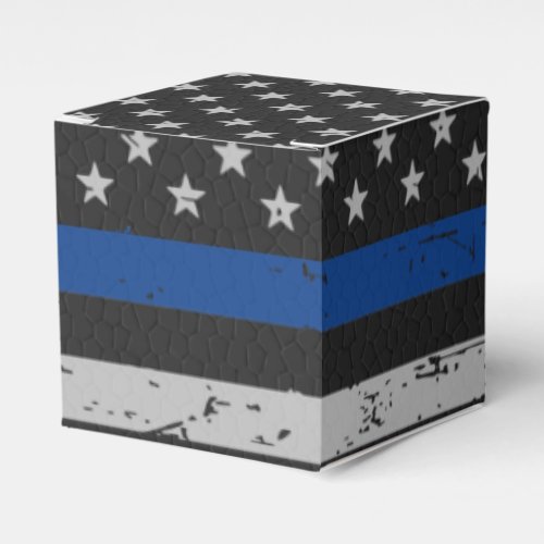 Police Party Thin Blue Line Vintage Flag Favor Boxes