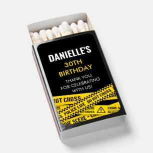 Police Party with Yellow Crime Scene Tapes Matchboxes