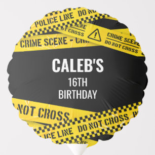 Police Party with Yellow Do not cross Tapes Balloon
