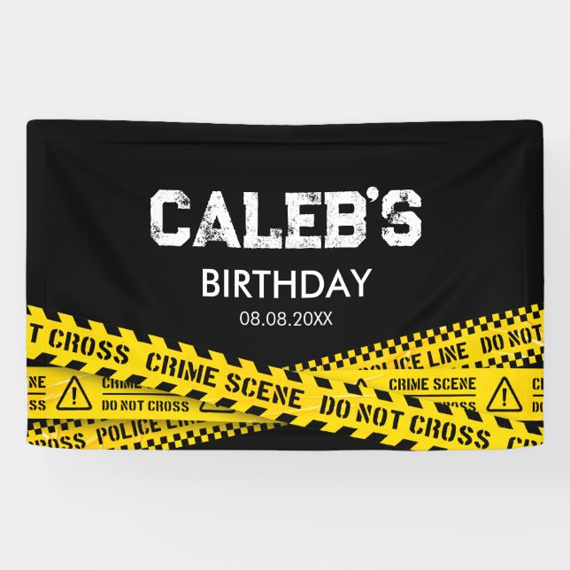 Police Party with Yellow Do not cross Tapes Banner (Horizontal)
