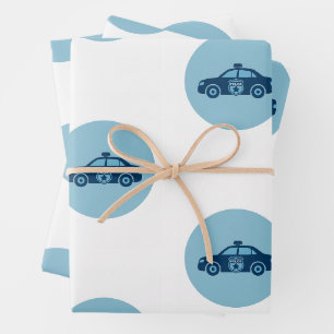 Police Party Wrap Police Baby Shower, Birthday Wrapping Paper Sheets
